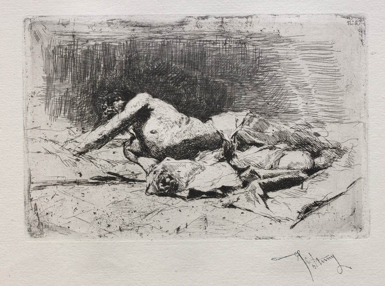 Człowiek toczący się brud. autorstwa Mariano José María Bernardo Fortuny y Carbó