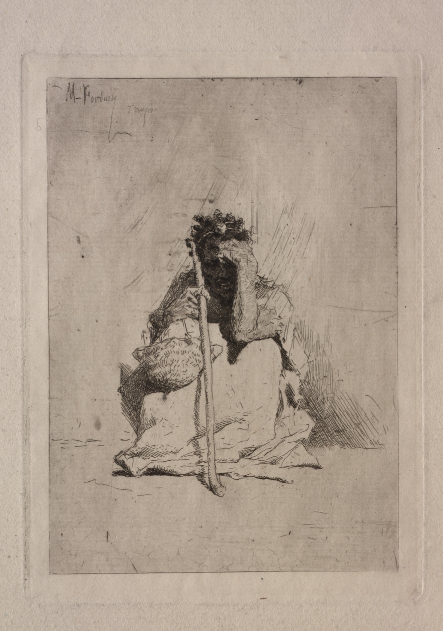 Siedzący żebrak. autorstwa Mariano José María Bernardo Fortuny y Carbó