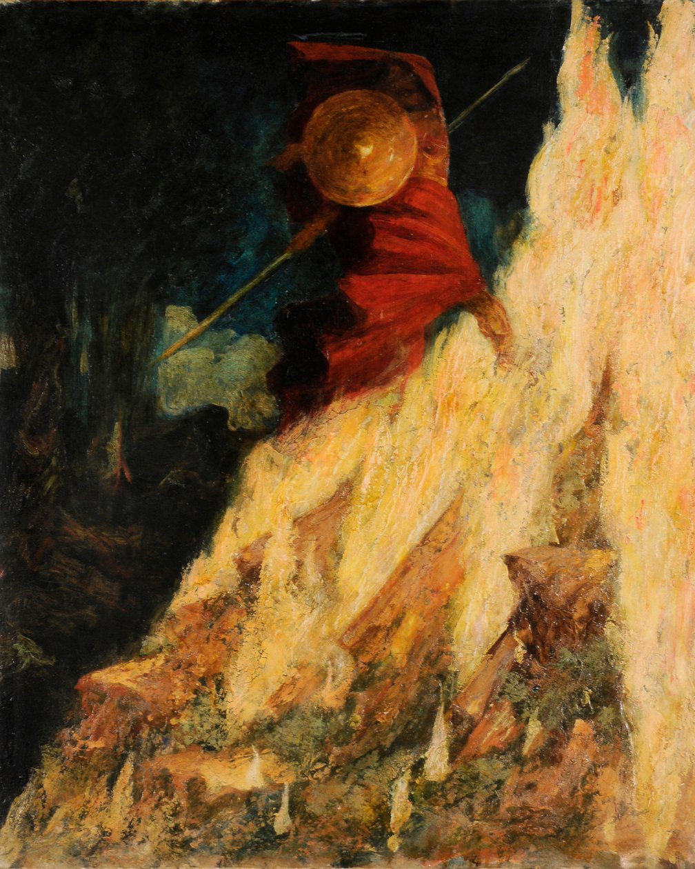 Walkiria. Wotan uderza włócznią w skałę, ok. godz. 1895. autorstwa Mariano Fortuny y Madrazo