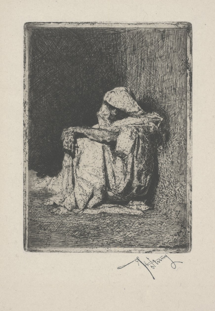 Siedzący Arab lub Arabski tyłek autorstwa Mariano José María Bernardo Fortuny y Carbó