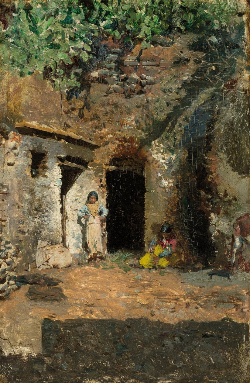 Jaskinie cygańskie, Granada, ok. 1930 r. 1871. autorstwa Mariano José María Bernardo Fortuny y Carbó