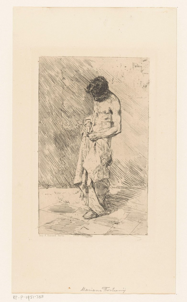 Stojący model męski autorstwa Mariano José María Bernardo Fortuny y Carbó