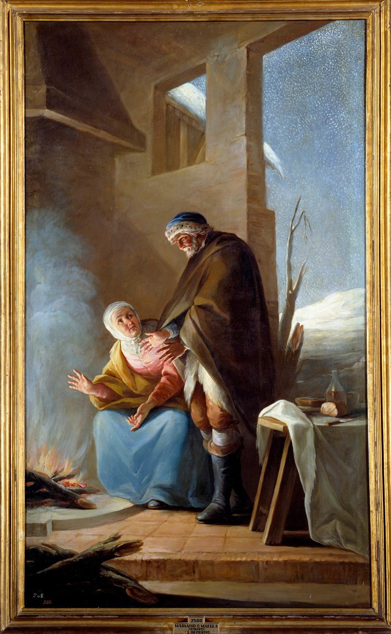 Zima. Obraz Mariano Maella (1739 - 1819) Ec. Esp. autorstwa Mariano Salvador de Maella