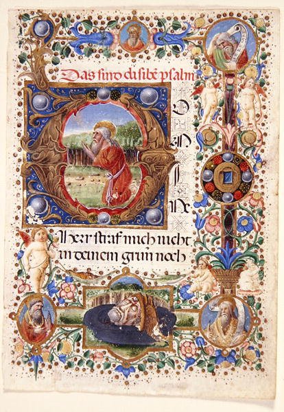 Ms. 11-2001: Pojedyncza karta z florenckiego księgi godzin, koniec XV w. (welum) autorstwa Mariano de Buono di Jacopo