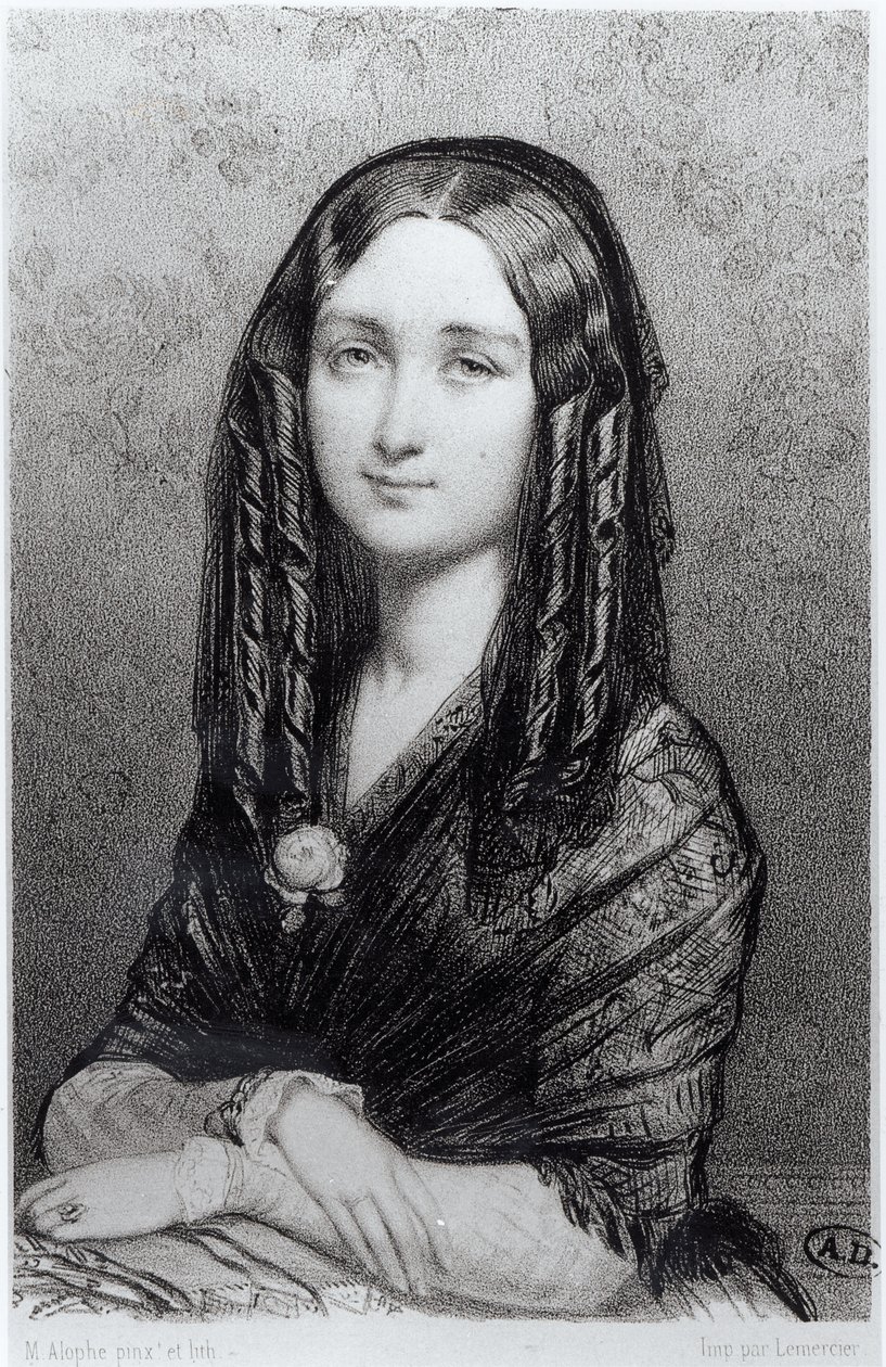 Portret Louise Colet (1810-76) 1844 autorstwa Marie Alexandre Alophe