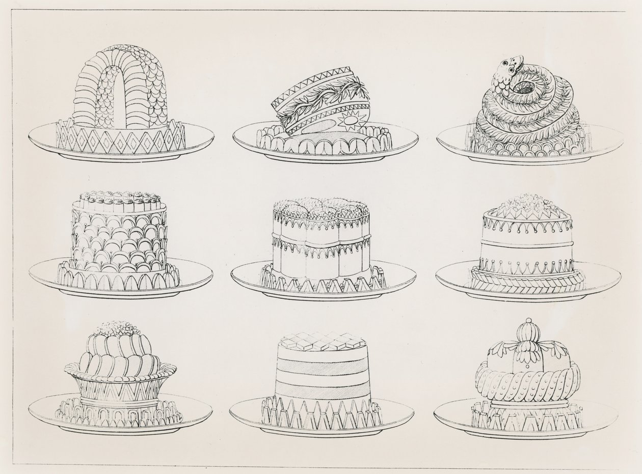 Wzory na tarty i ciasta autorstwa Antoine Careme autorstwa Marie Antoine Careme