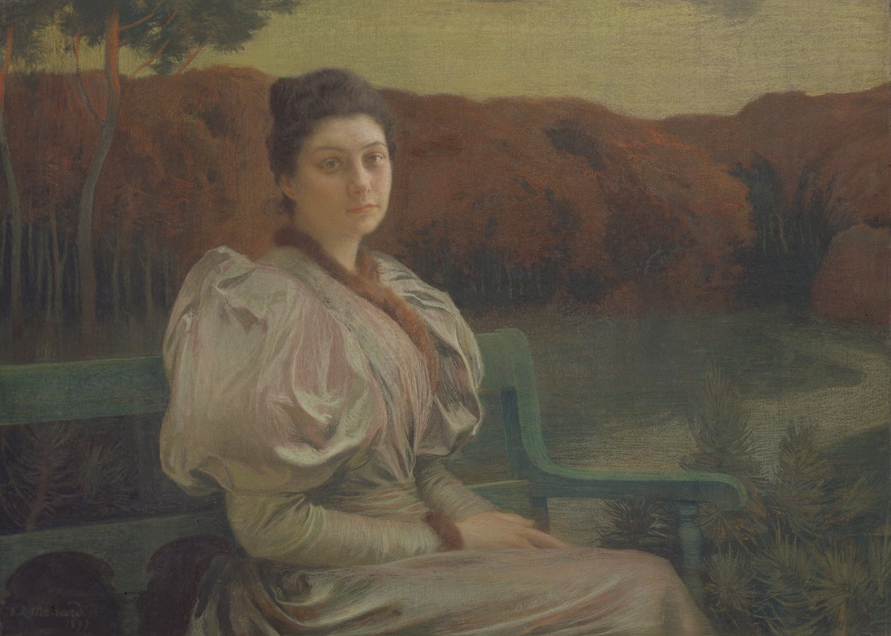 Portret Louise Galtier-Boissiere, 1897 (pastel na płótnie) autorstwa Marie Auguste Emile Rene Menard