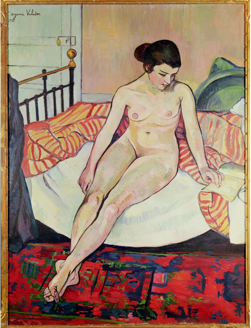 Akt z kocem w paski, 1922 autorstwa Marie Clementine (Suzanne) Valadon