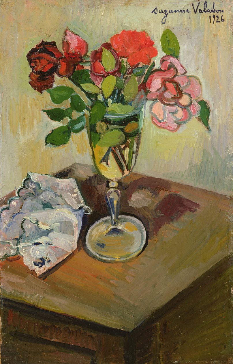 Róże w szklance, 1926 autorstwa Marie Clementine (Suzanne) Valadon