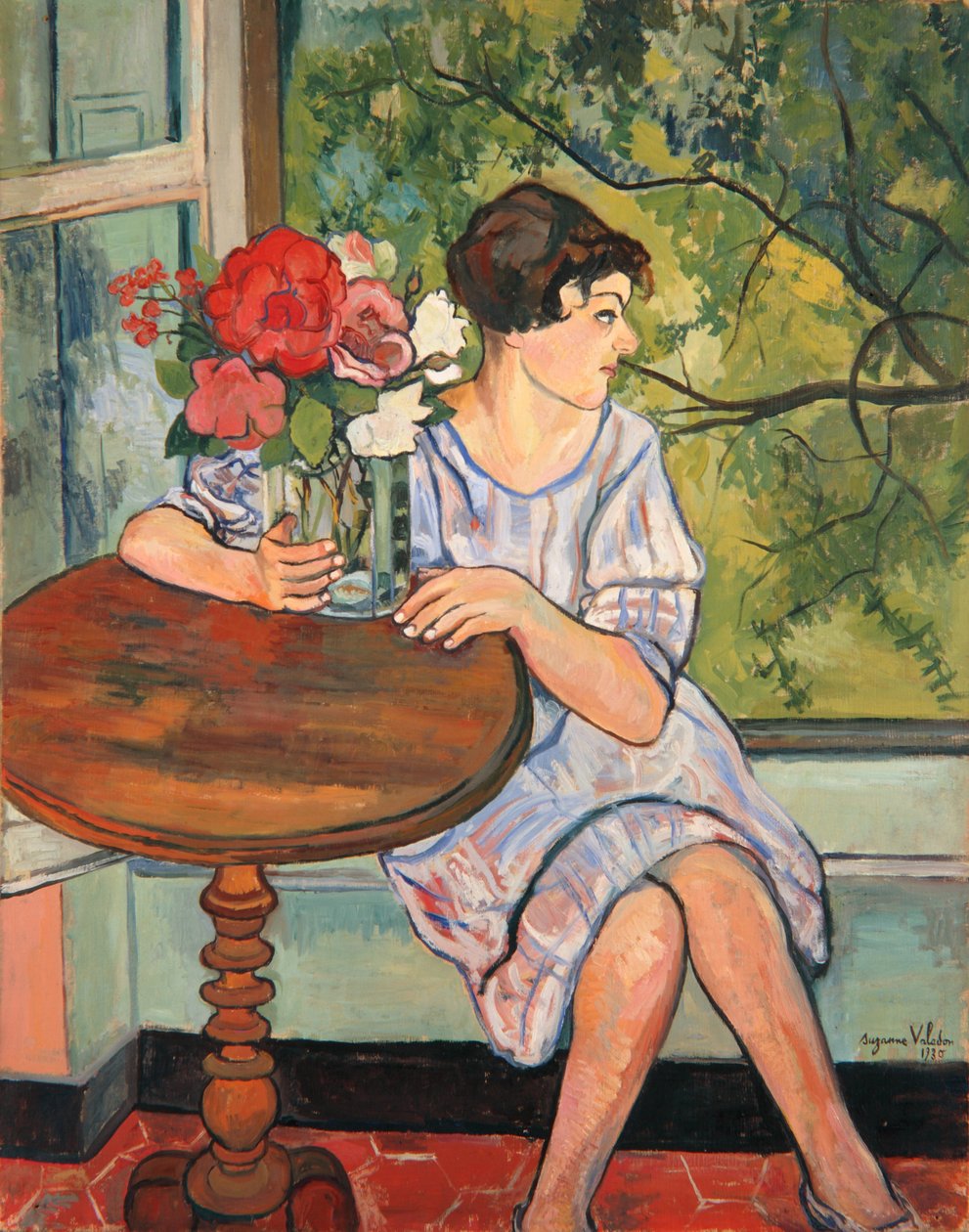 Młoda dziewczyna przed oknem, 1930 autorstwa Marie Clementine (Suzanne) Valadon