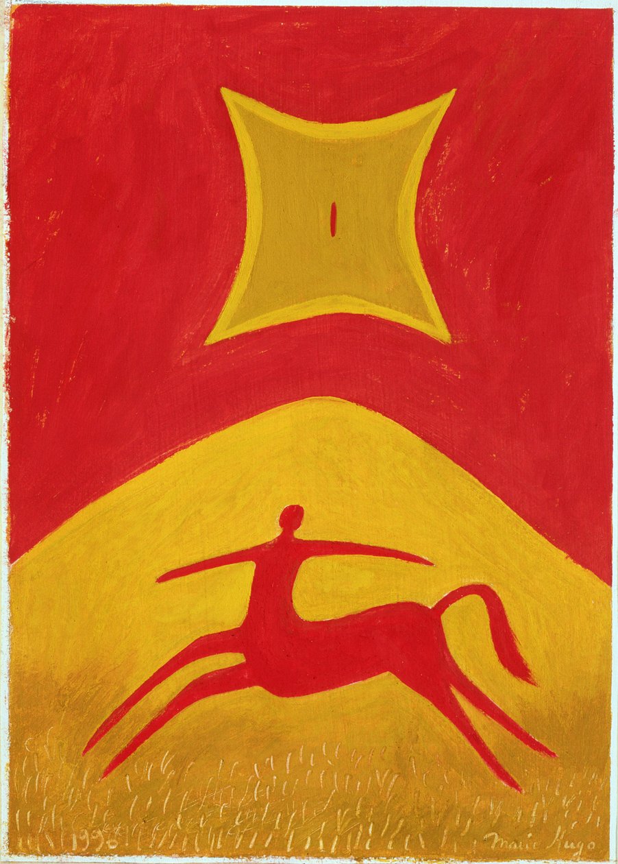 Centaure, 1995 (tempera na papierze) autorstwa Marie Hugo