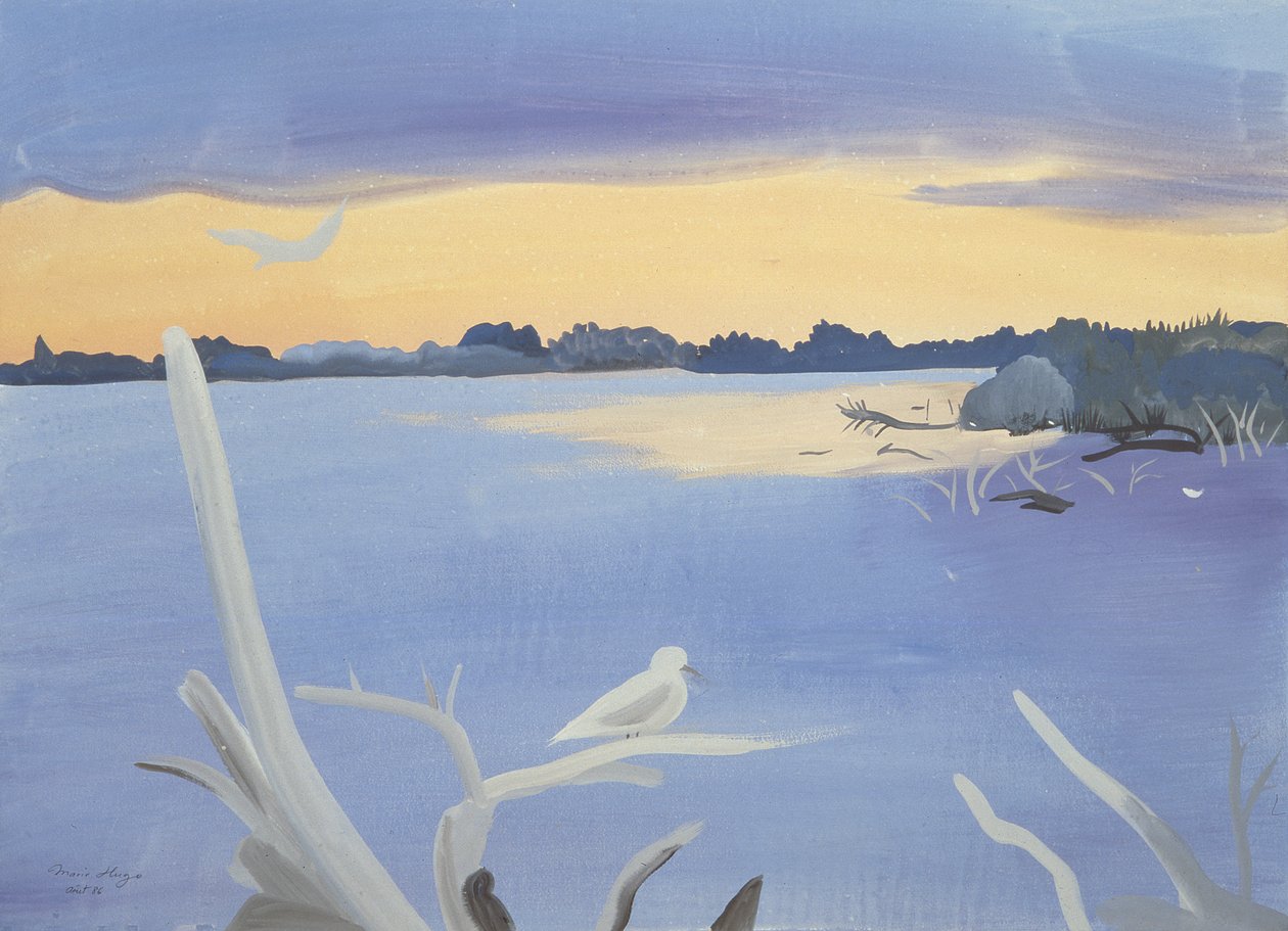 Le Rhone au Gabian, 1987 autorstwa Marie Hugo