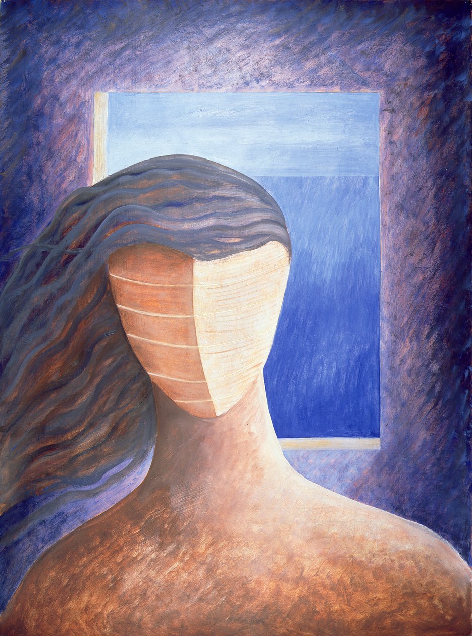 Zoe a la Fenetre, 1994 (olej na papierze) autorstwa Marie Hugo