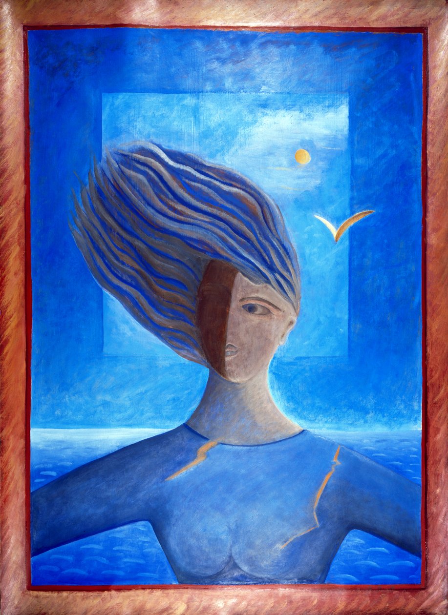 Zoe de la Mer, 1993 (olej na papierze) autorstwa Marie Hugo