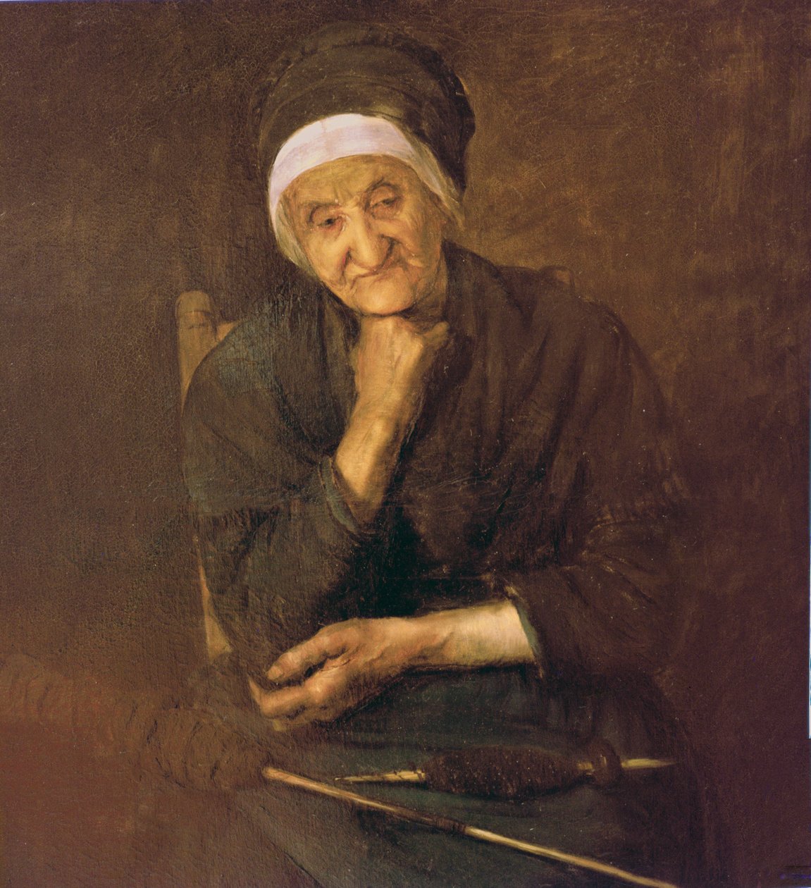 Stara kobieta z Aulus (Ariege) (szczegół) autorstwa Marie Petiet