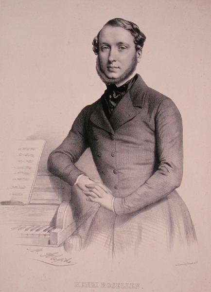 Portret Henri Rosellena (1811-76) (rycina) autorstwa Marie Alexandre (after) Alophe