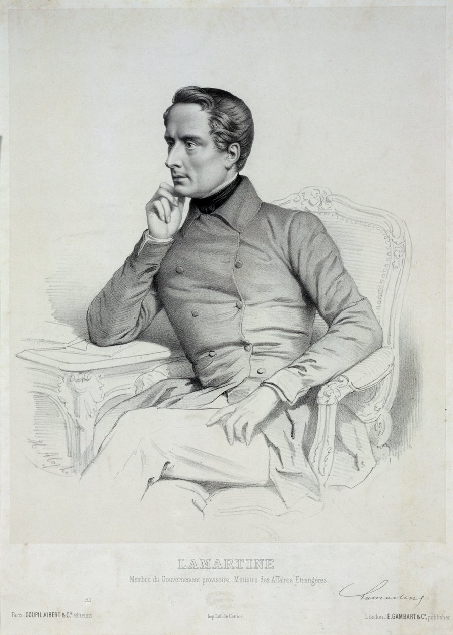 Portret Alfonsa de Lamartine 1790-1869. autorstwa Marie Alexandre Menut Alophe