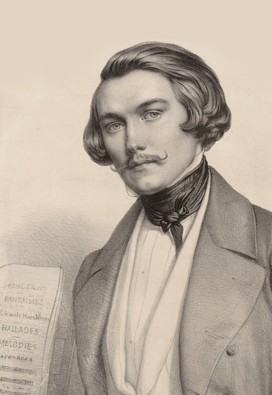 Portret pianisty i kompozytora Alfreda Quidanta 1815-1893, ok. 1930 r. 1840. autorstwa Marie Alexandre Menut Alophe