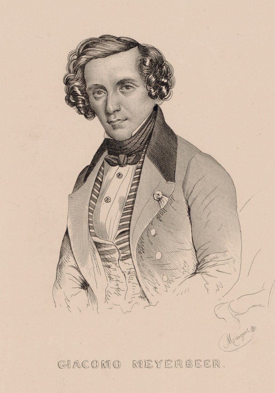 Portret kompozytora Giacomo Meyerbeera 1791-1864, 1836. autorstwa Marie Alexandre Menut Alophe