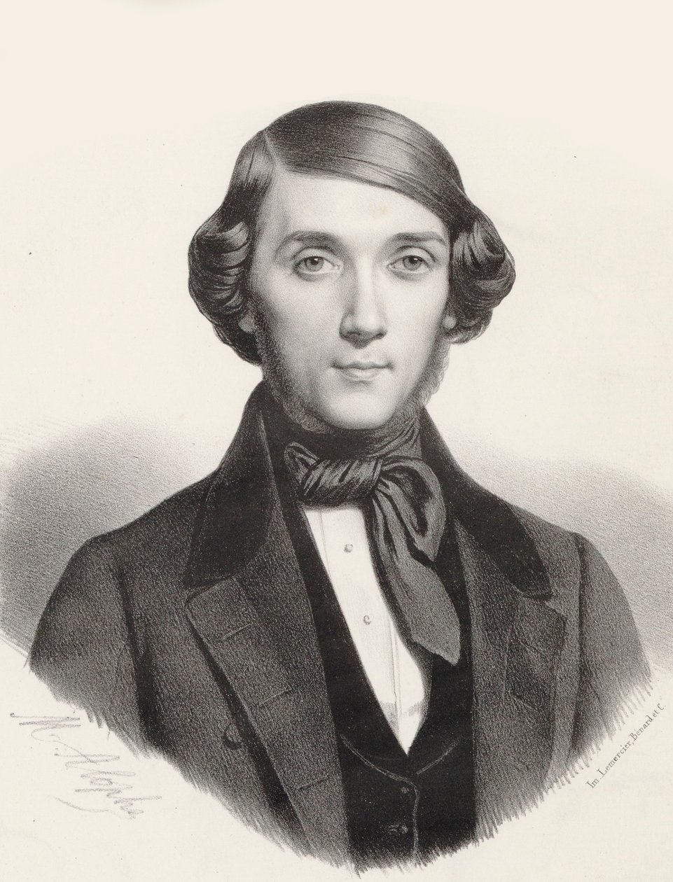 Portret pianisty i kompozytora Jean-Henri Raviny 1818-1906, ok. 1845. autorstwa Marie Alexandre Menut Alophe