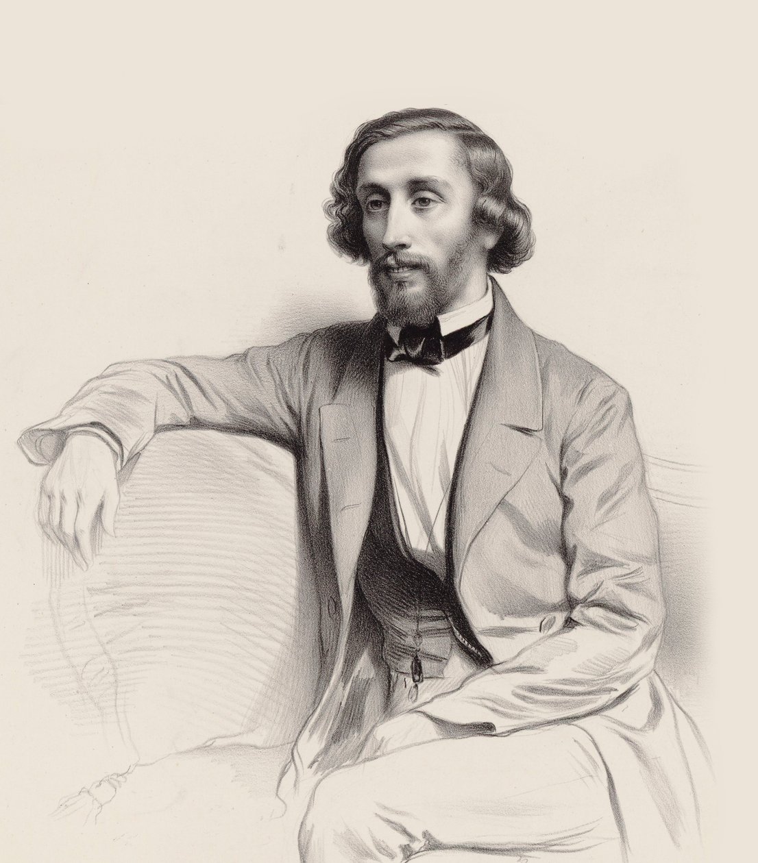 Portret pianisty i kompozytora Juliusa Schulhoffa 1825-1898 , 1854. autorstwa Marie Alexandre Menut Alophe