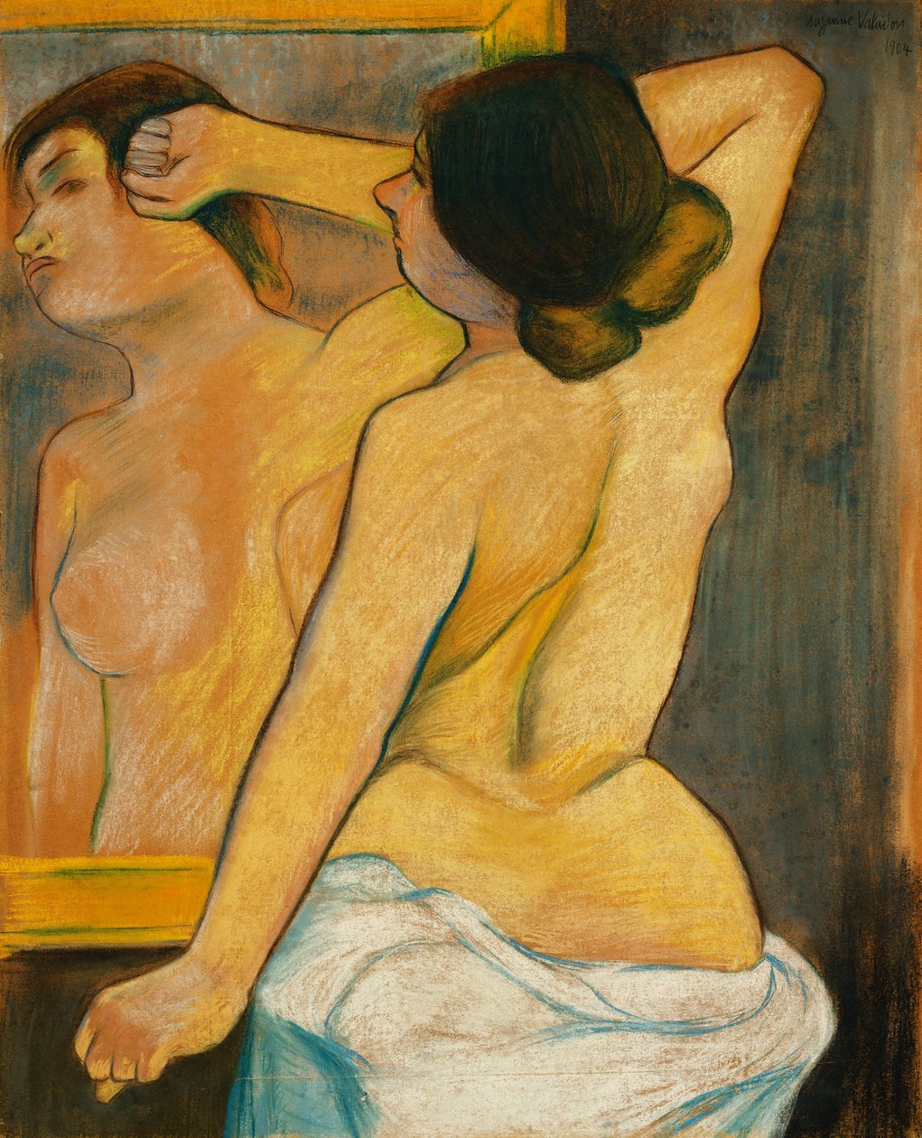 Naga kobieta przed lustrem; Naga kobieta przed lustrem, 1904 autorstwa Marie Clementine Valadon