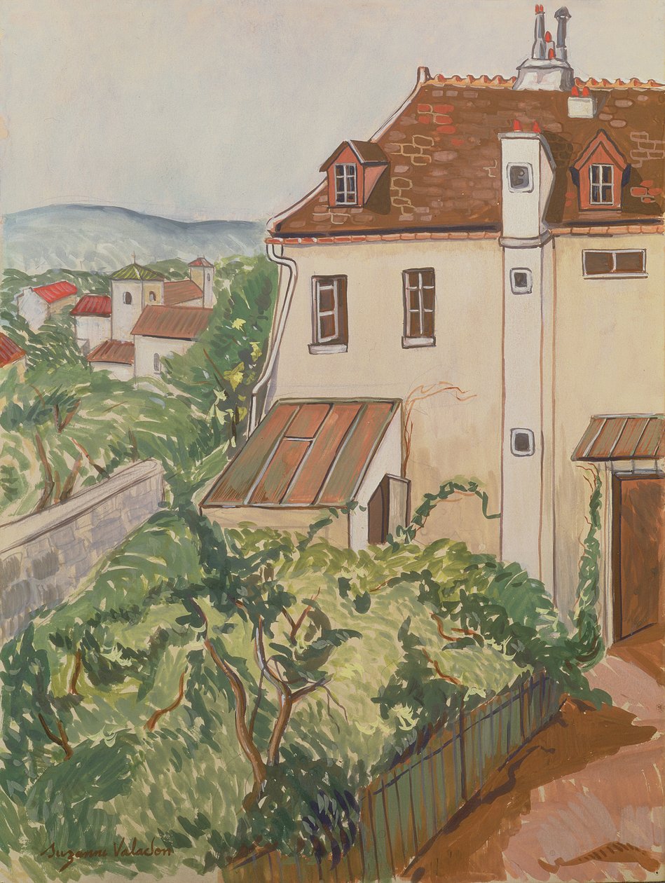 Widok na ogród (wc i ołówek na papierze) autorstwa Marie Clementine (Suzanne) Valadon