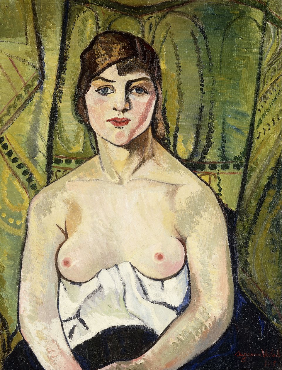 Kobieta z odkrytymi piersiami autorstwa Marie Clementine Valadon