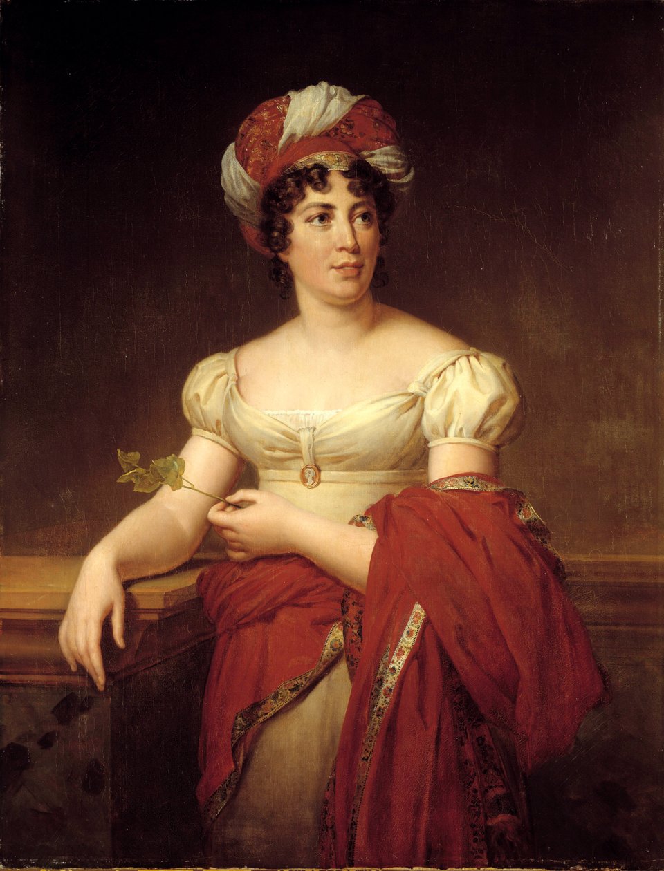 Portret Germaine Necker, baronowej Stael Holstein zwanej Madame de Stael (1766-1817), szwajcarskiej powieściopisarki i eseistki. Obraz Marie Eleonore Godefroid (1778-1849) autorstwa Marie Eleonore Godefroid