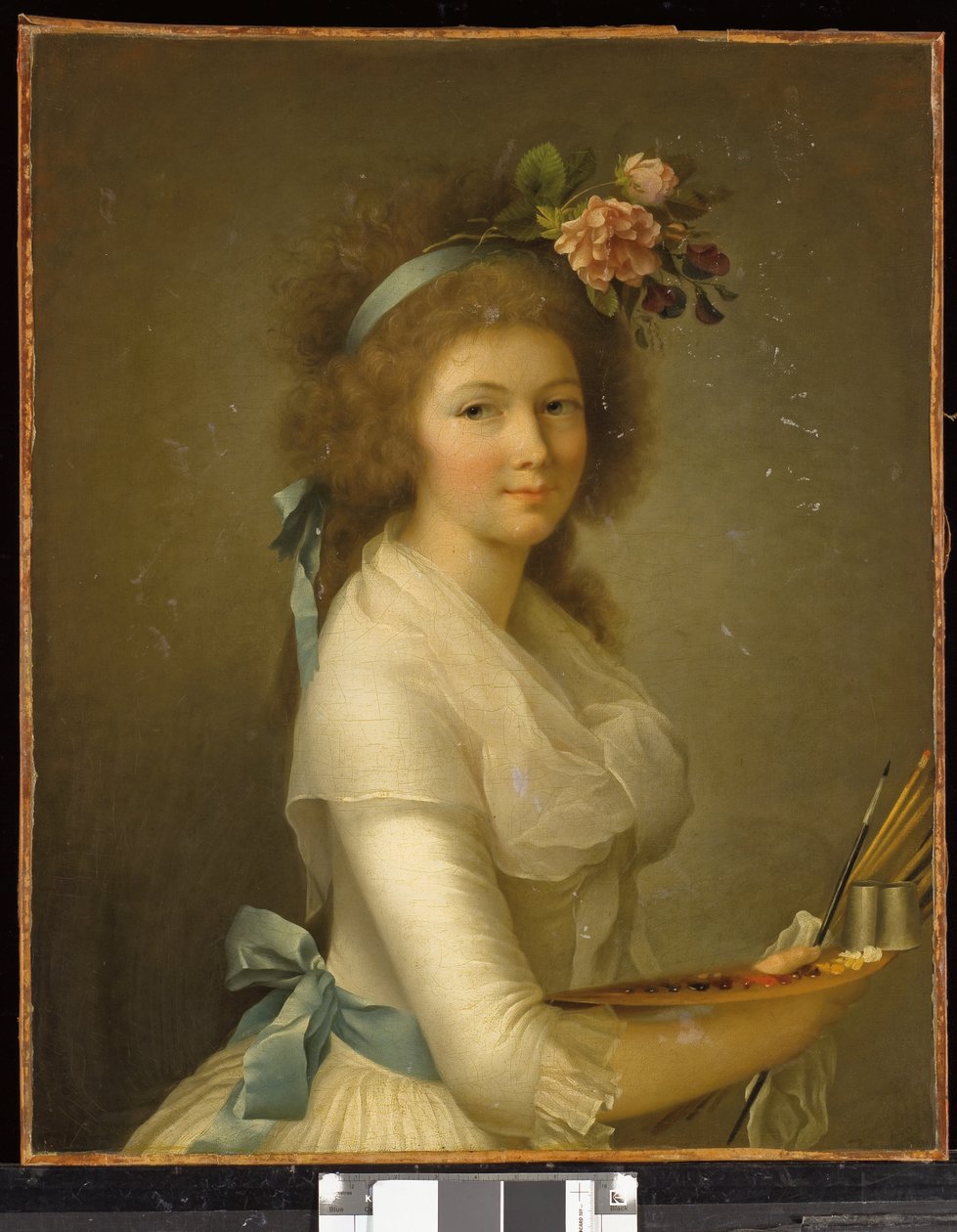 Autoportret (Autoportret artysty z paletą) (olej na płótnie) autorstwa Marie Élisabeth Gabiou