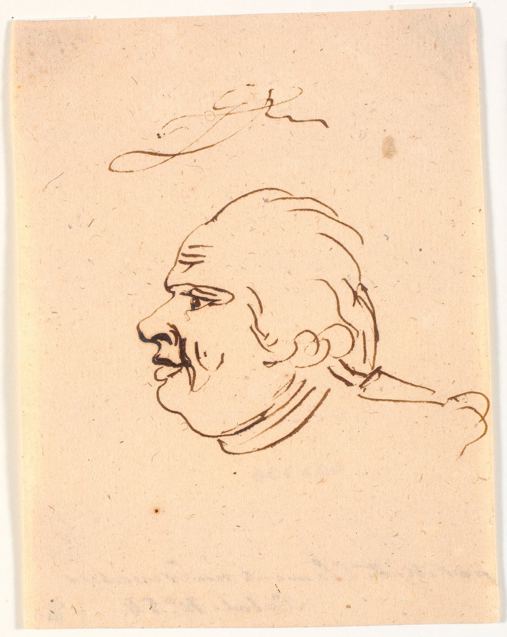 Portret męski. Profil po lewej. Karykatura autorstwa Marie Jeanne Clemens