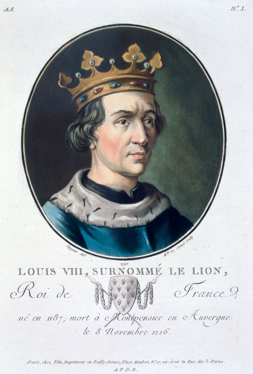 Ludwik VIII, zwany „Lewem”, król Francji, 1790 autorstwa Marie Jeanne Louise Francoise Suzanne Champion