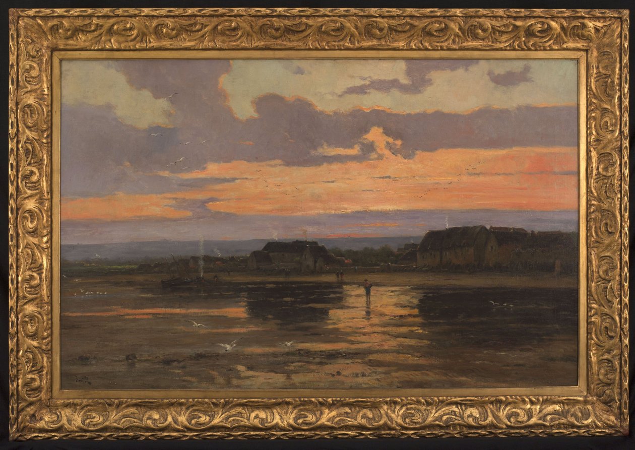 Samotność wieczorem: Morsalines (Manche), ok. 1887 (olej na płótnie) autorstwa Marie Joseph Leon Clavel Iwill