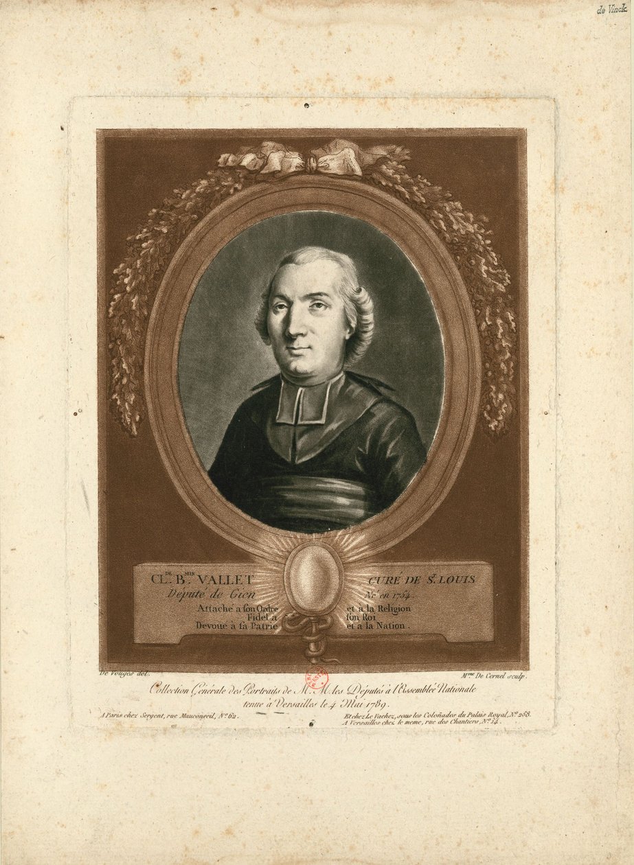 Portret Claude-Benjamina Valleta 1754-1826, 1789. autorstwa Marie Louise Suzanne Champion de Cernel