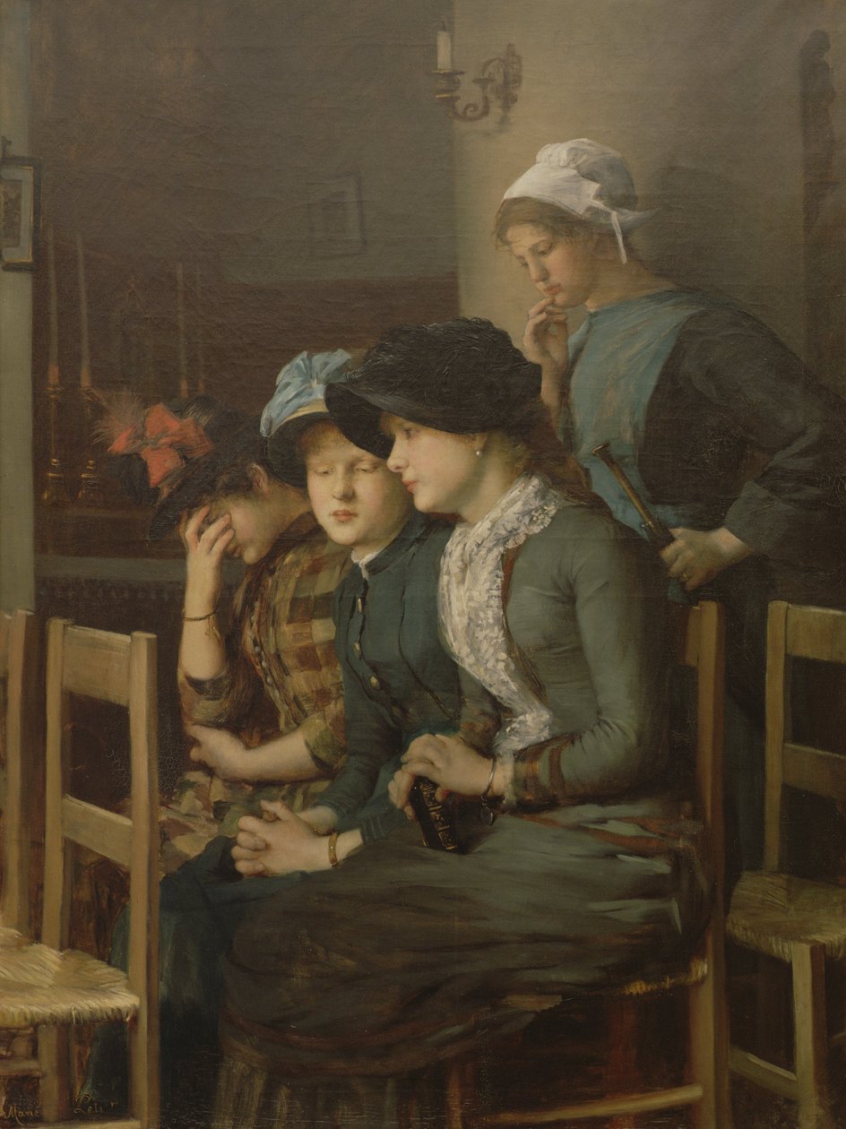 Młoda dziewczyna z gęsiami (olej na płótnie) autorstwa Marie Mrs Dujardin Beaumetz Petiet