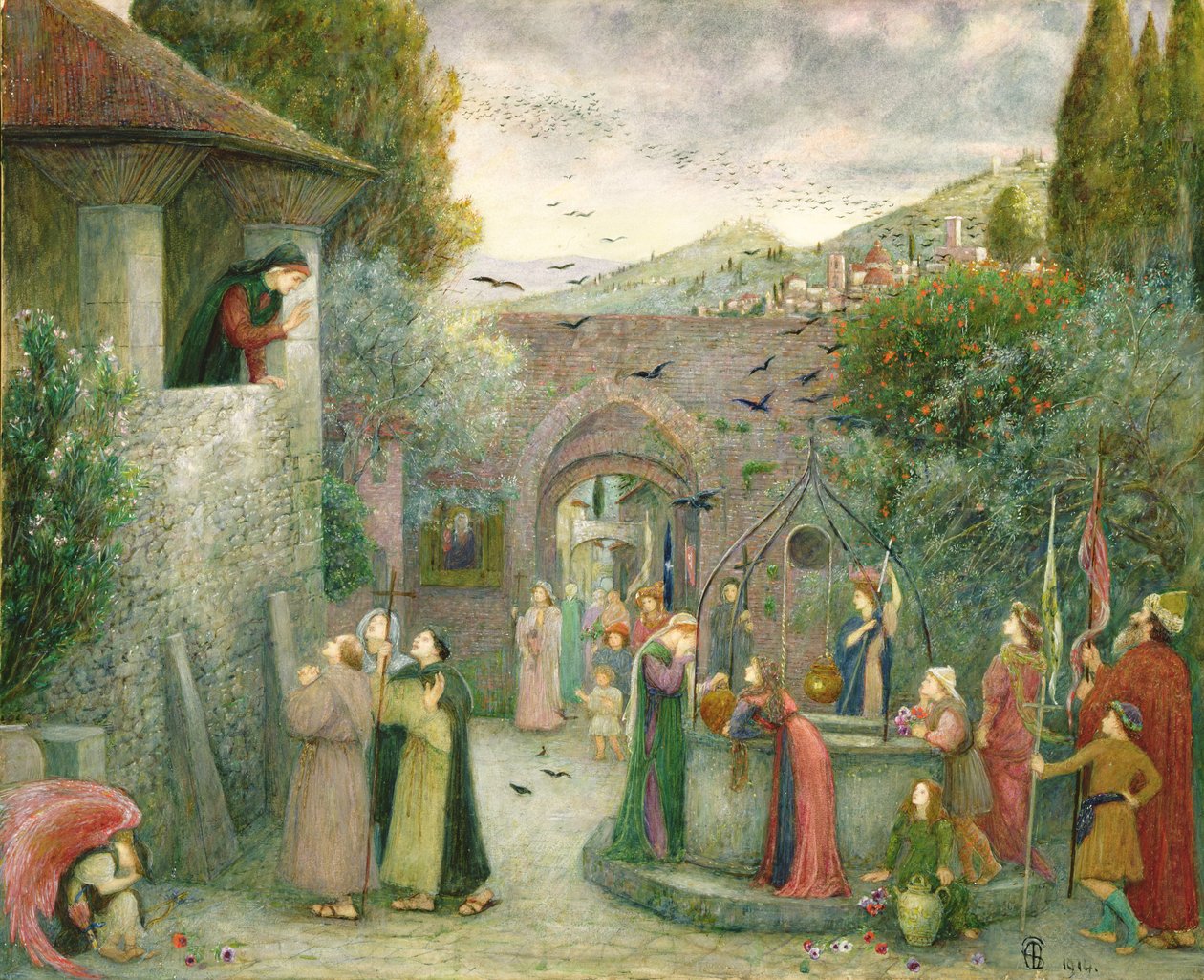 Lud pielgrzymów autorstwa Marie Spartali Stillman