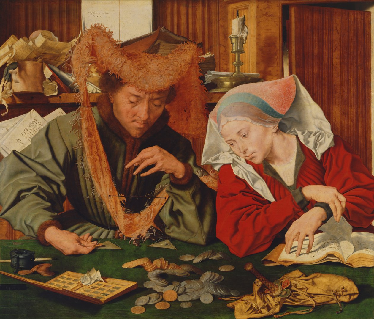 Zmieniacz pieniędzy i jego żona, 1539 autorstwa Marinus van Roejmerswaelen