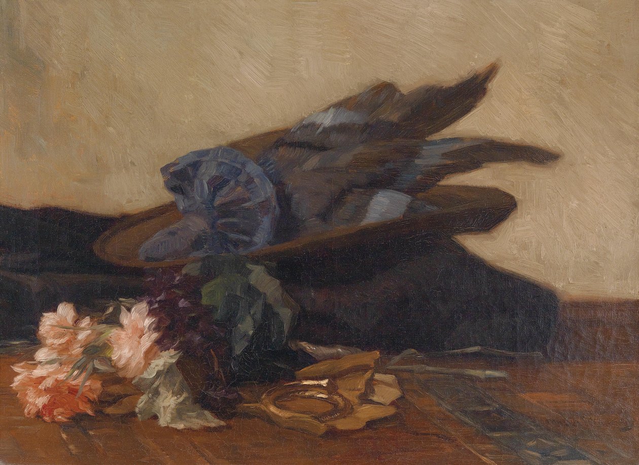 Martwa natura z kapeluszem i różami autorstwa Marinus van der Maarel