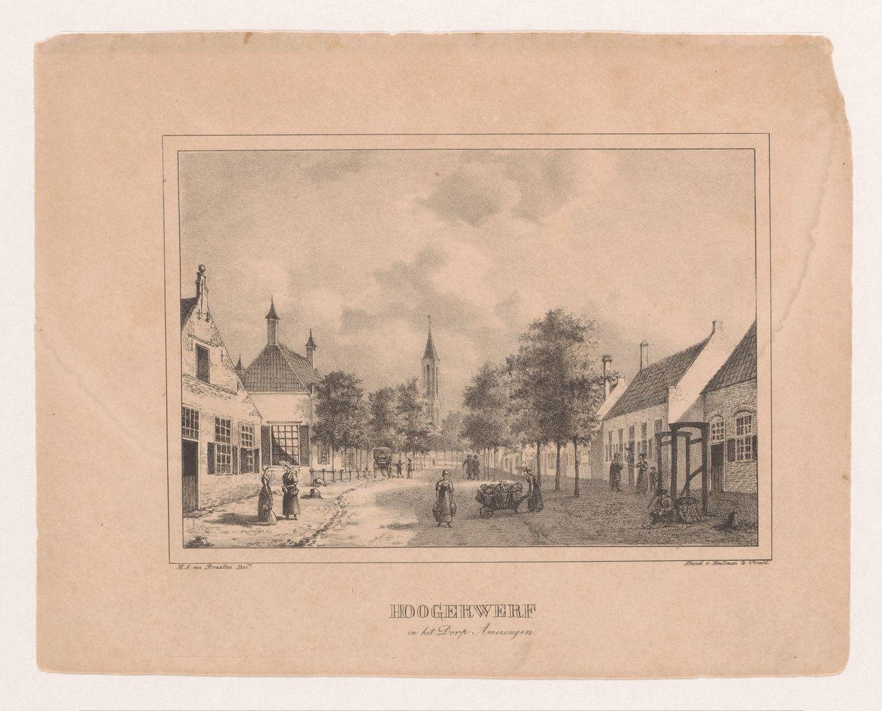 Widok wsi w Amerongen Hoogerwerf we wsi Amerongen (tytuł na obiekcie) autorstwa Marinus Adrianus van Straten