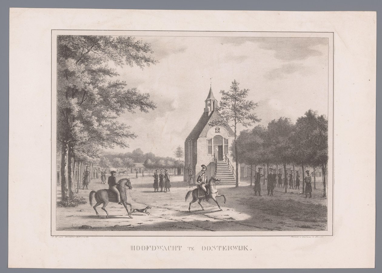 Widok głównej straży w Oosterwijk Hoofdwacht w Oisterwijk (tytuł na obiekcie) autorstwa Marinus Adrianus van Straten