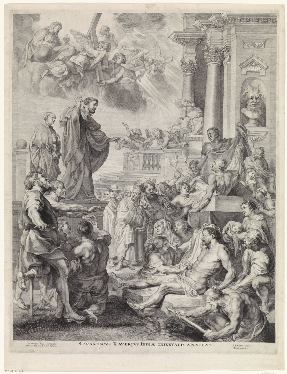 H. Franciscus Xavier wekt een dode tot leven Św. Franciszek Ksawery, Apostoł Indii Wschodnich (tytuł na obiekcie) autorstwa Marinus Robyn van der Goes