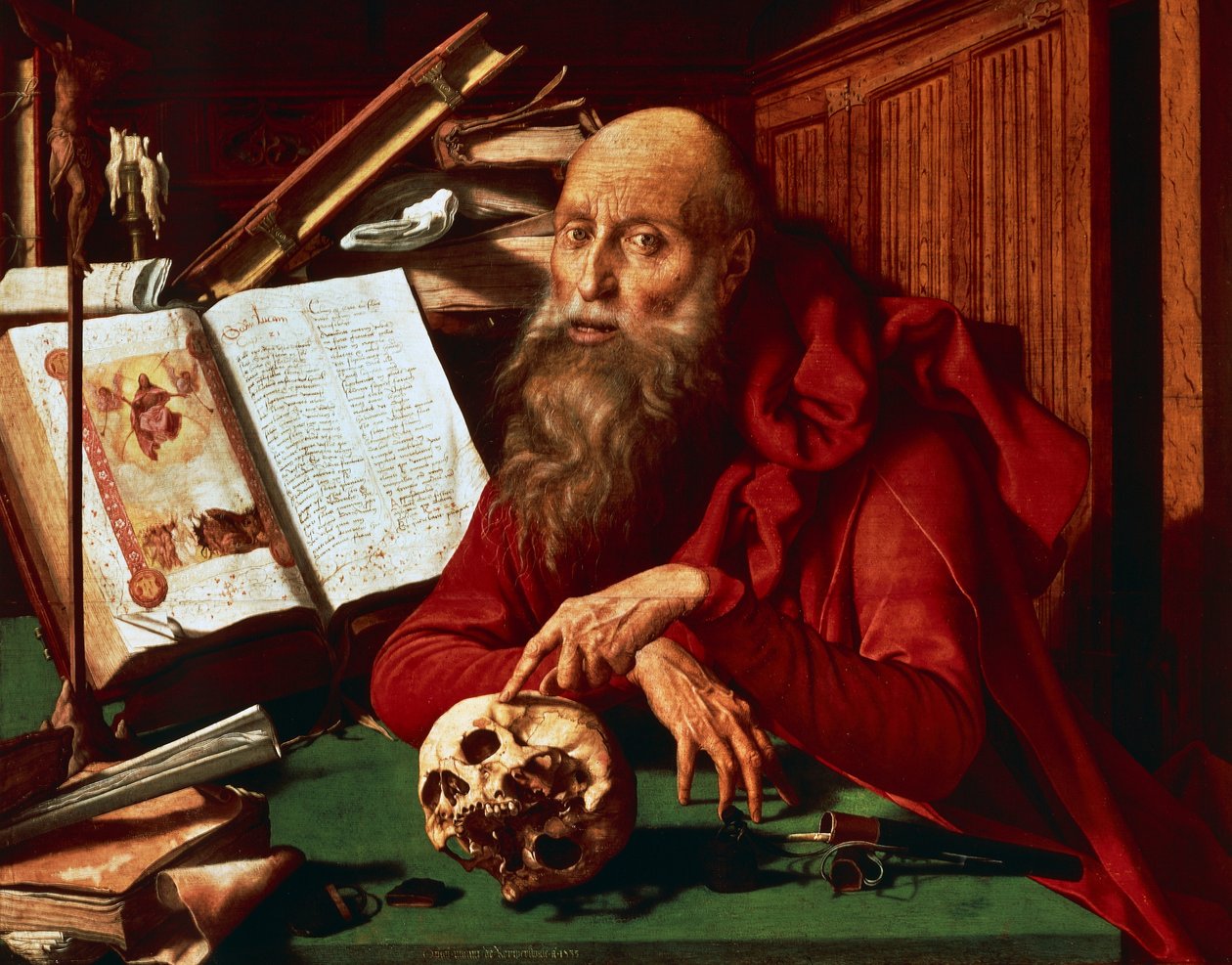 Święty Hieronim w swoim gabinecie autorstwa Marinus van Reymerswaele