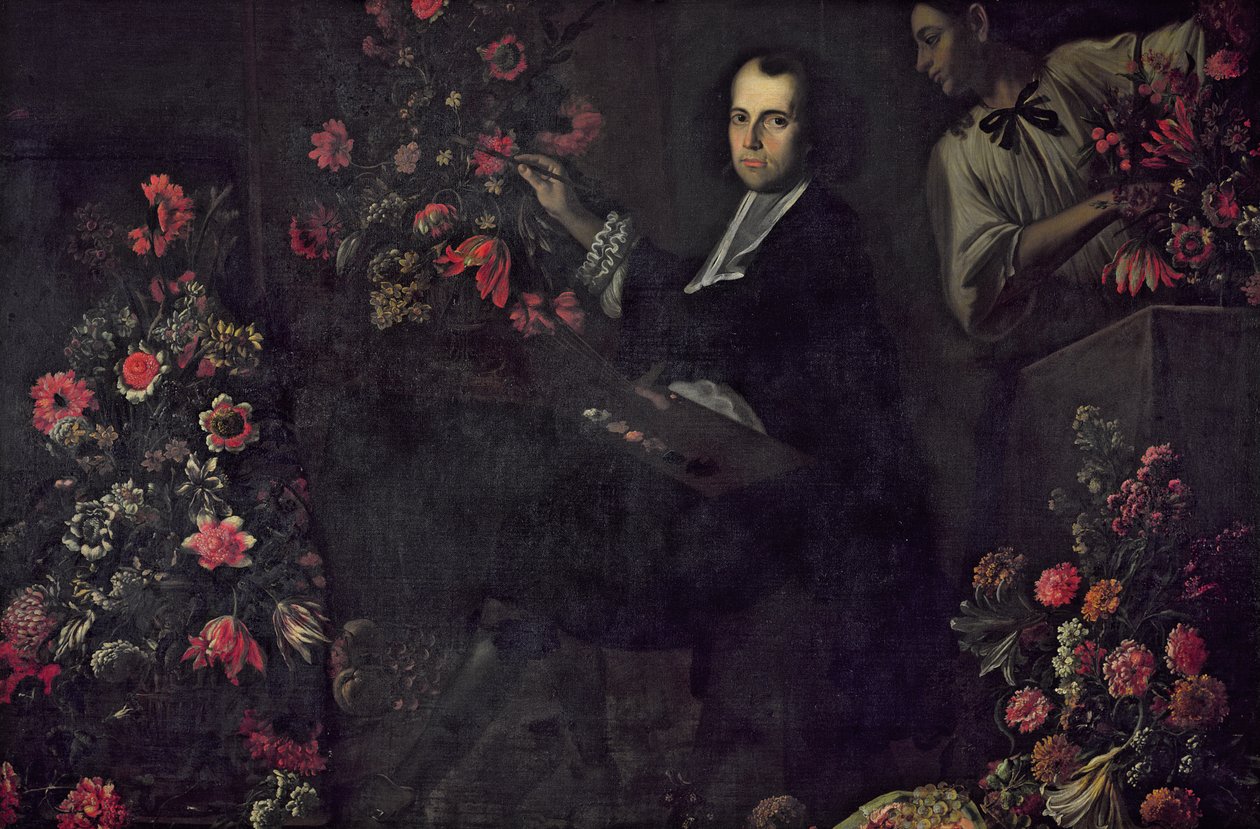 Autoportret ze służącą, ok. 1650 autorstwa Mario dei Fiori