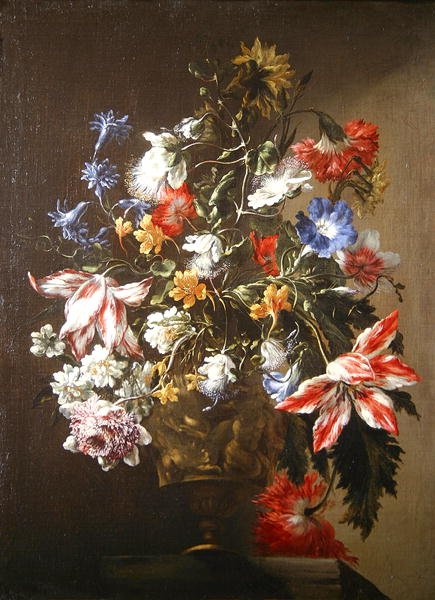 Martwa natura z kwiatów w wazonie (olej na płótnie) autorstwa Mario dei  Fiori