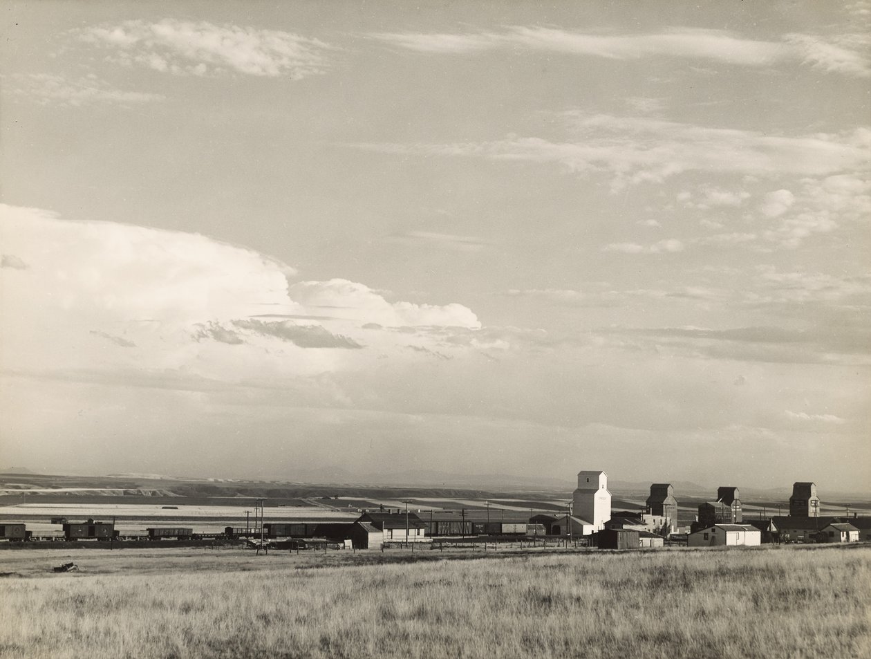 Elewatory zbożowe na Środkowym Zachodzie, "spichlerz Stanów Zjednoczonych" / Wielkie Równiny, Carter, Montana autorstwa Marion Post Wolcott