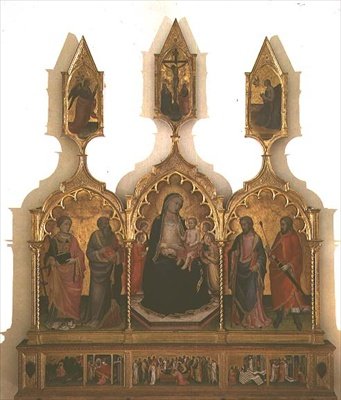 Madonna z Dzieciątkiem ze świętymi (tempera na panelu) autorstwa Mariotto di Nardo