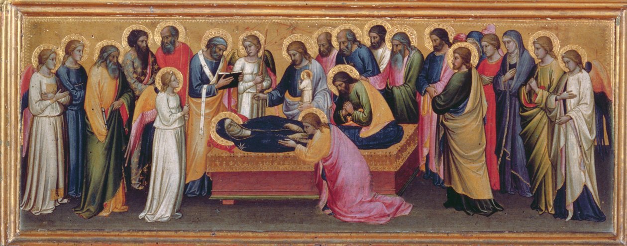 Madonna z Dzieciątkiem ze świętymi, detal z predelli Śmierci Dziewicy tempera na elemencie panelu z 80340 autorstwa Mariotto di Nardo