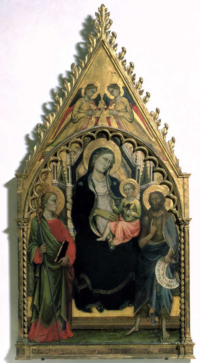 Madonna z Dzieciątkiem ze św. Filipem i św. Janem Chrzcicielem (tempera na panelu) autorstwa Mariotto di Nardo