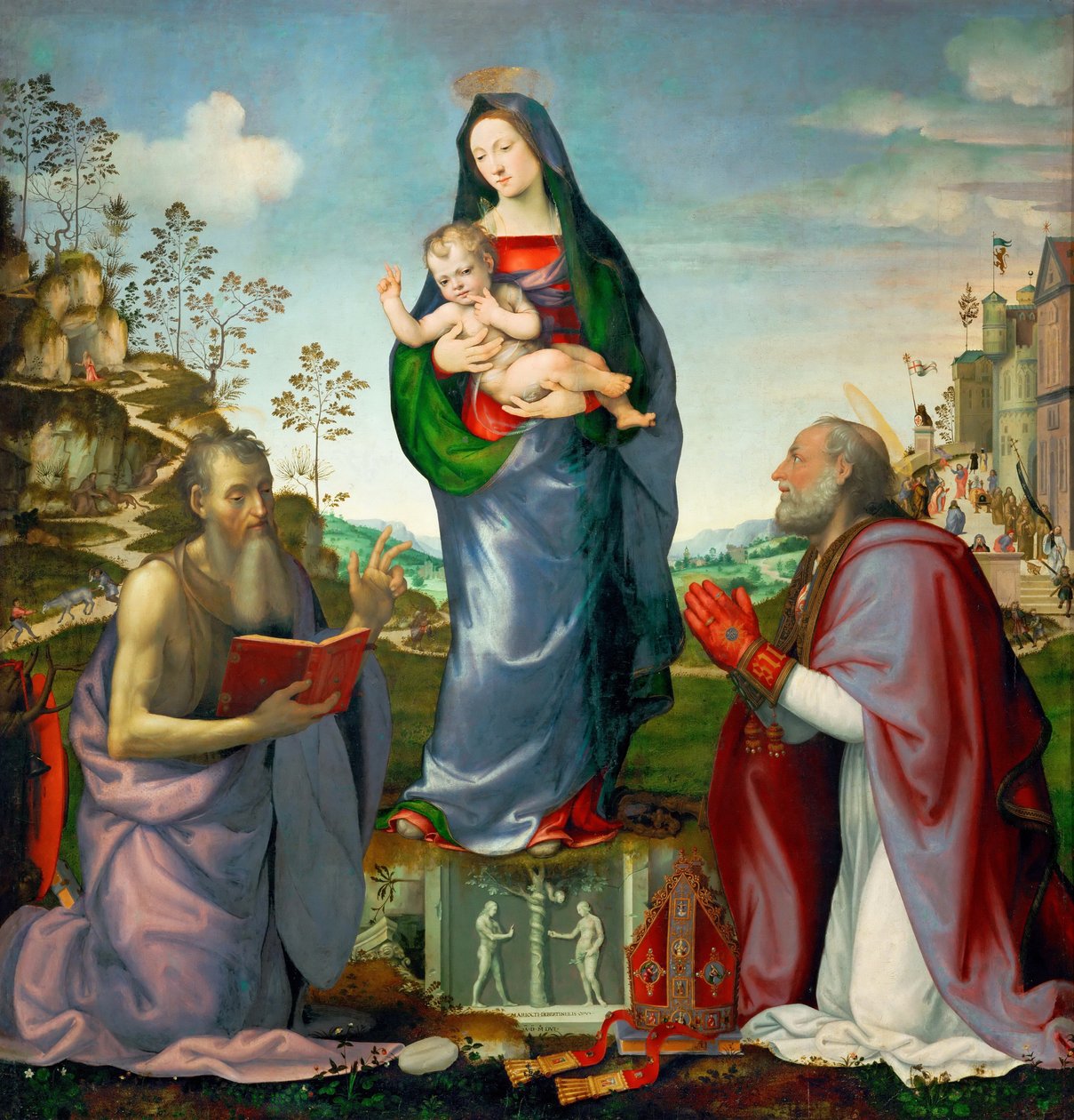 Madonna z Dzieciątkiem ze świętymi Jakubem i Zenobiuszem, 1506 autorstwa Mariotto Albertinelli