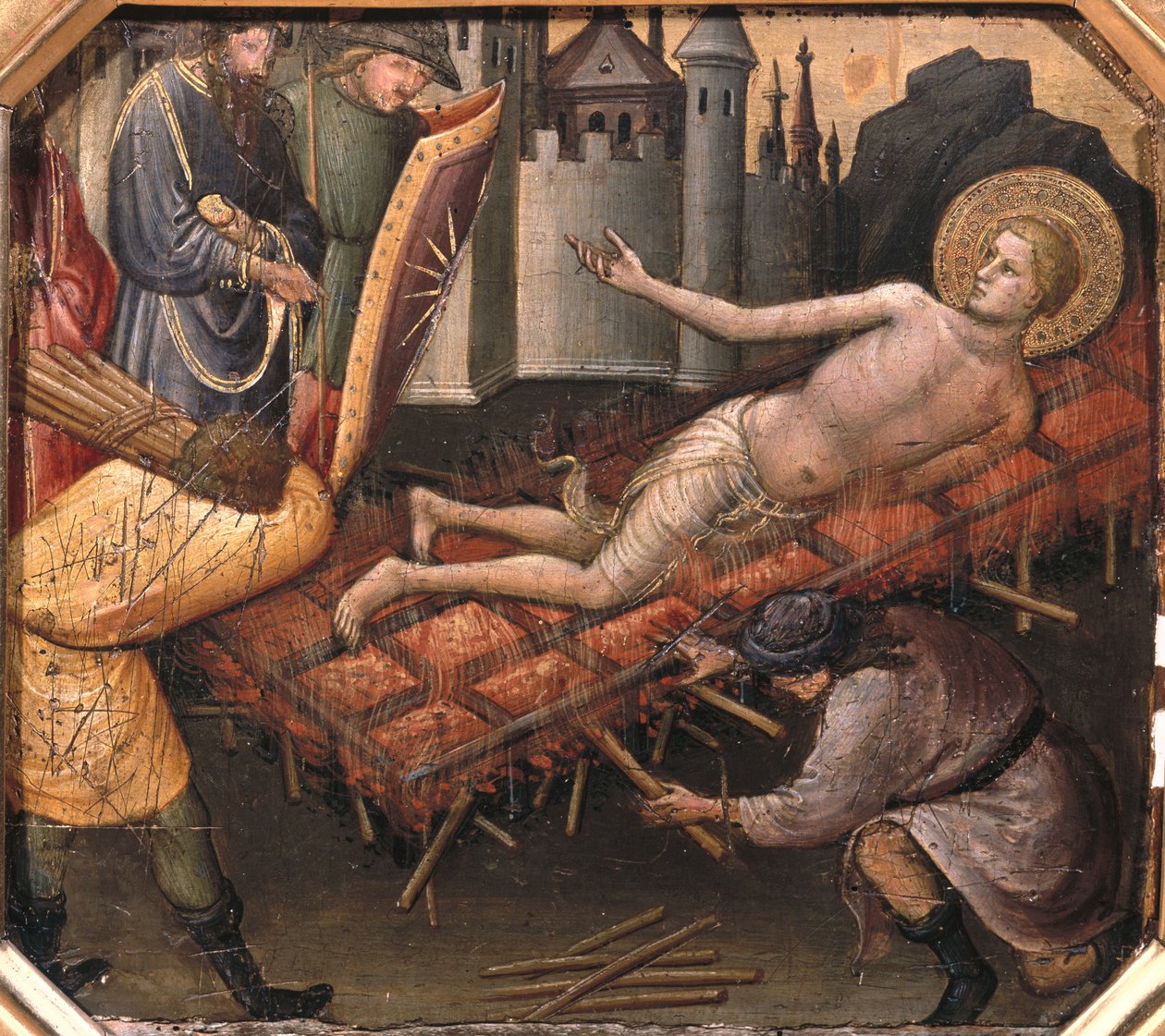 Męczeństwo św. Wawrzyńca (tempera na panelu) autorstwa Mariotto di Nardo